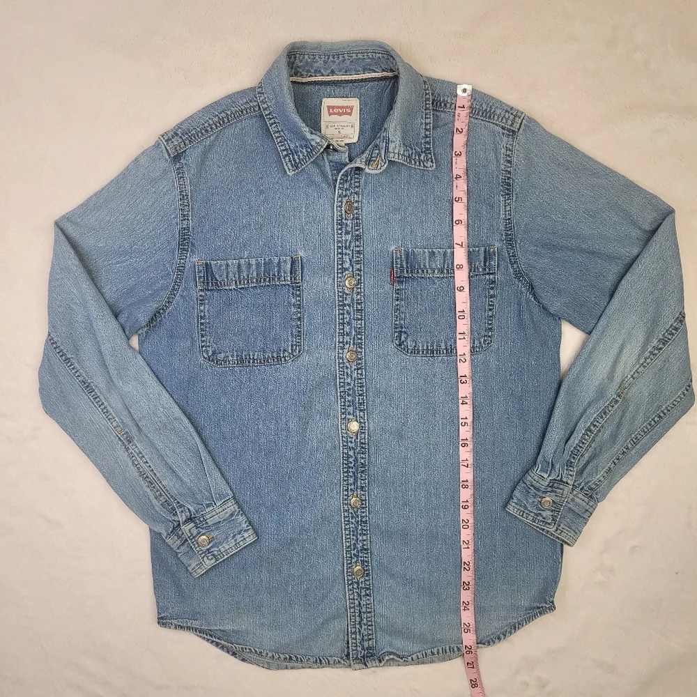 LEVI'S men's classic fit denim long sleve small - Picture 3 of 8